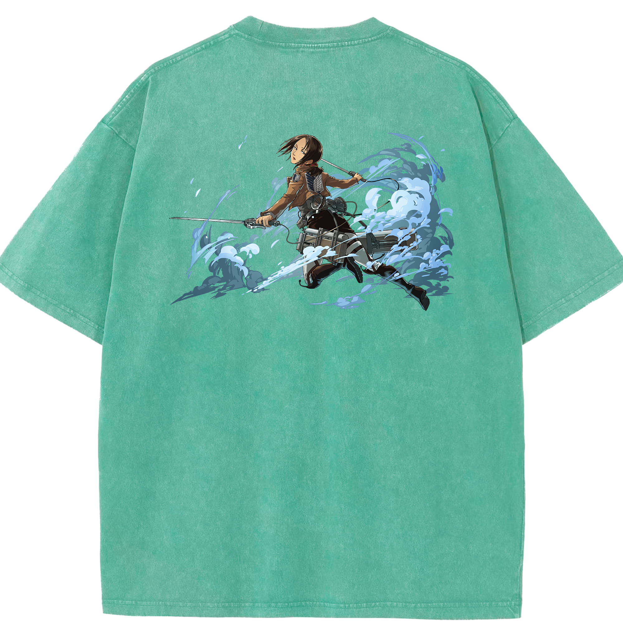 （画像用） 進撃の巨人 Attack on Titan 綿100% ヴィンテージ風 半袖Tシャツ（背面プリント）